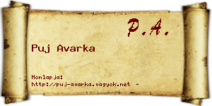 Puj Avarka névjegykártya
